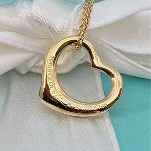 Tiffany & Co. Elsa Peretti Open Heart Pendant in 18k Gold - 16" Necklace